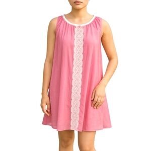 Vintage hot pink laced tulle nightie